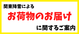 関東甲信の降雪の影響によるお荷物のお届けについて［2024/02/05］