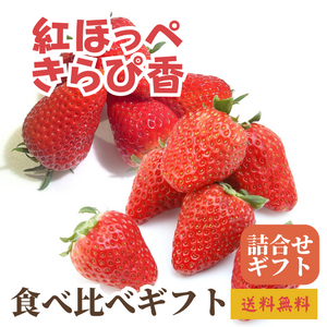 〈ギフト〉【静岡いちご食べ比べ】紅ほっぺときらぴ香のギフト1箱（1パック×2種）