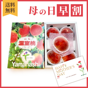〈母の日ギフト〉■早割■山梨県産温室桃のギフト（3～6玉詰め、1箱）【旬果】