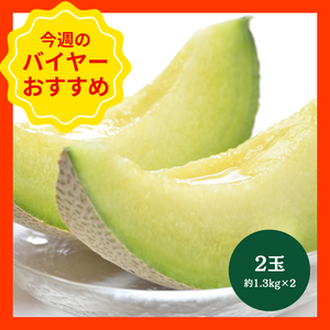 【4/26からおすすめ商品】アローママスクメロン　2玉(約1.3kg×2)　静岡県産