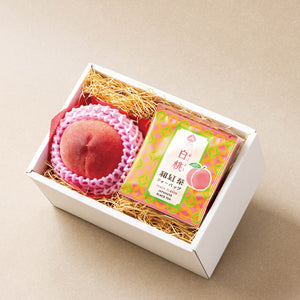 〈ギフト〉旬の桃(大玉)と和紅茶のギフト