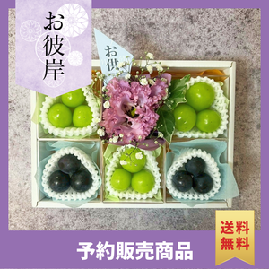 〈ギフト〉【雲】2種ぶどうと花のギフト〈お彼岸〉