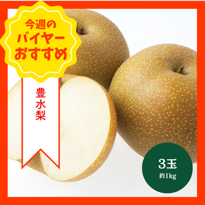 【9/6からおすすめ商品】豊水梨　3玉(約1kg)　千葉県産他