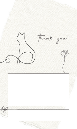 シンプル線画の感謝カード