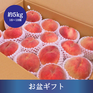 〈お盆ギフト〉
福島県産他 旬の桃 約5kg 16～18個入