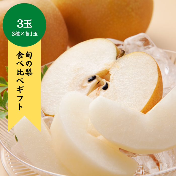 〈ギフト〉3種の梨食べ比べギフト　3玉セット