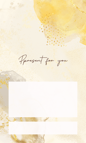 金色水彩のプレゼントカード