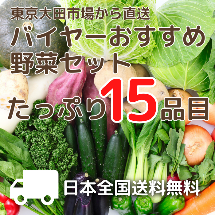 バイヤーおすすめ野菜セット
大田市場直送。厳選15品。