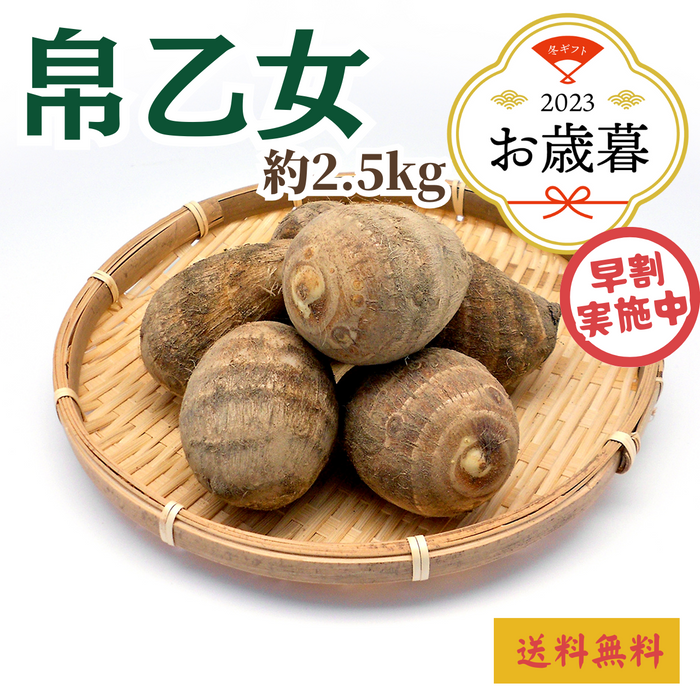 【早割】〈お歳暮〉
新潟県産 
帛乙女里芋のギフト 
1箱（約2.5kg）