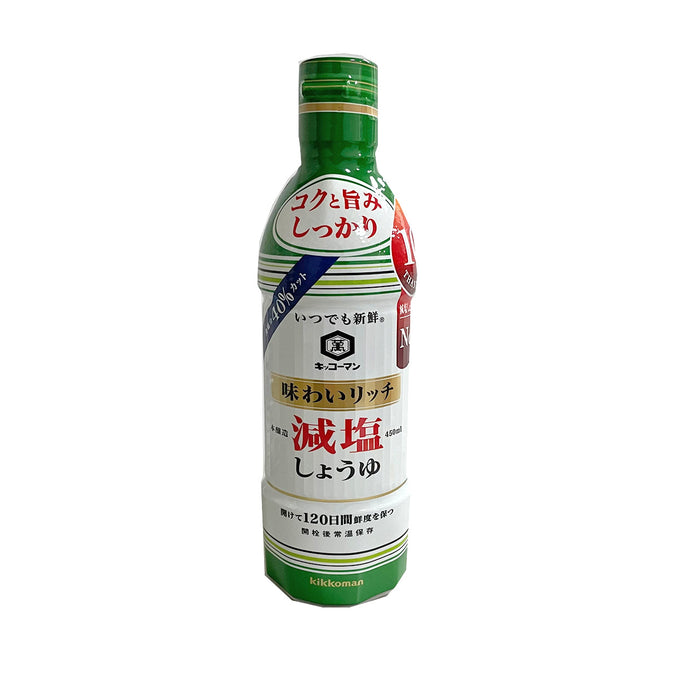 キッコーマン
 いつでも新鮮 新鮮味わいリッチ減塩しょうゆ
 450ml